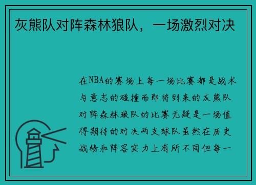 灰熊队对阵森林狼队，一场激烈对决